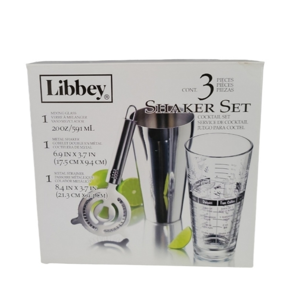 Libbey Cocktail Shaker Set 3 Piece